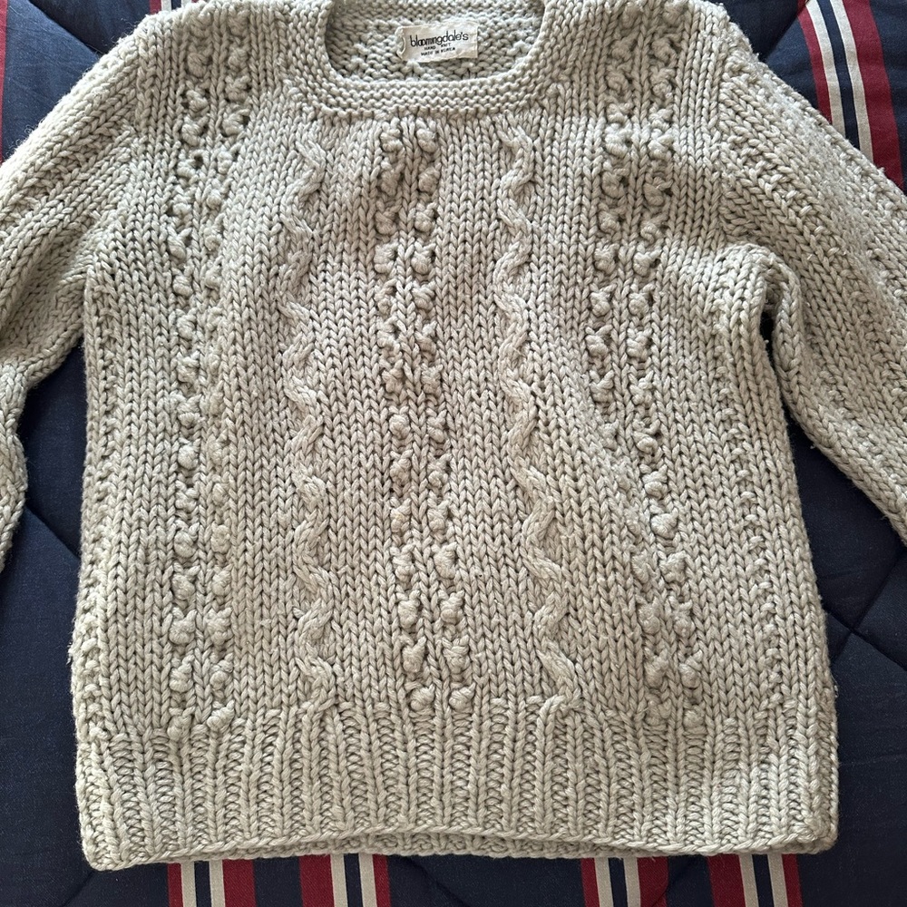 Vintage Bloomingdale’s Hand Knit Sweater Taupe